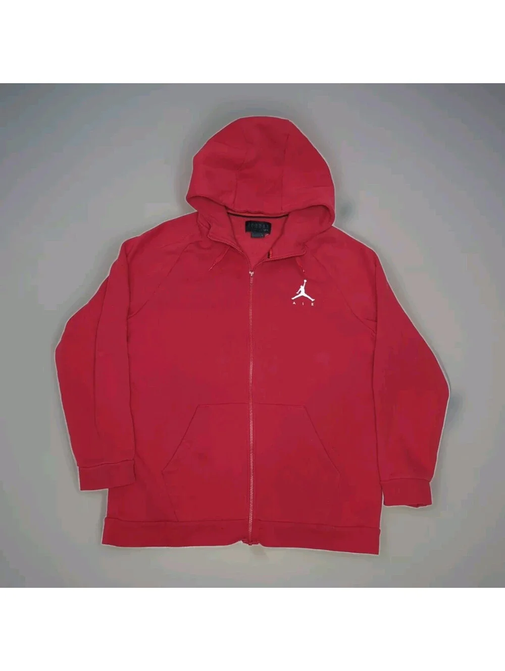 Nike Air Jordan Hoodie Mens XL Red Jumpman Fleece Full Zip Jacket X-Large Bulls
